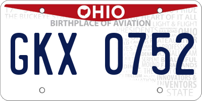 OH license plate GKX0752