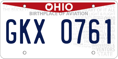 OH license plate GKX0761