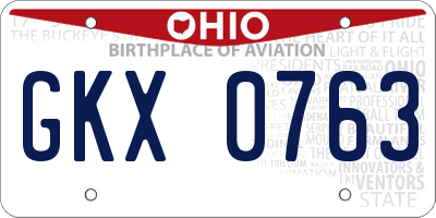 OH license plate GKX0763