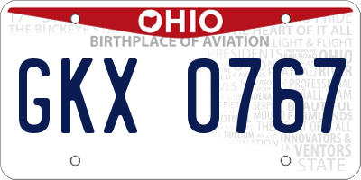 OH license plate GKX0767