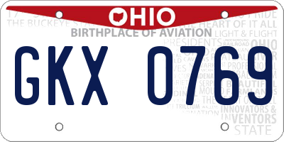 OH license plate GKX0769