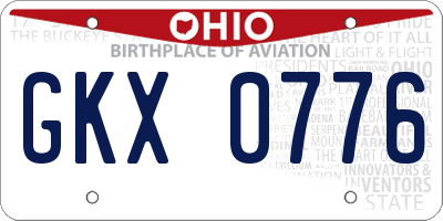 OH license plate GKX0776