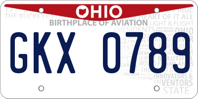 OH license plate GKX0789