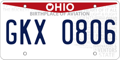 OH license plate GKX0806