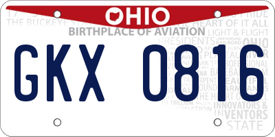 OH license plate GKX0816
