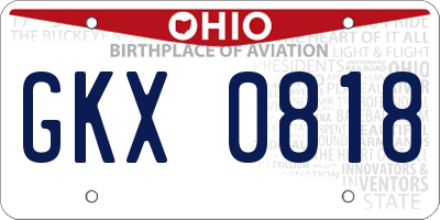 OH license plate GKX0818