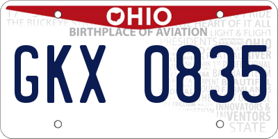 OH license plate GKX0835
