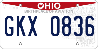 OH license plate GKX0836