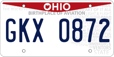 OH license plate GKX0872