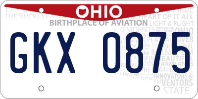 OH license plate GKX0875