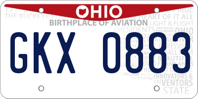 OH license plate GKX0883