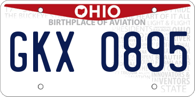 OH license plate GKX0895