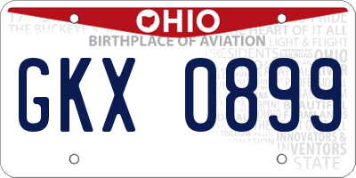 OH license plate GKX0899