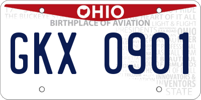 OH license plate GKX0901