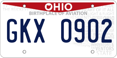 OH license plate GKX0902