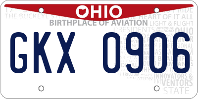 OH license plate GKX0906