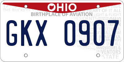 OH license plate GKX0907