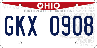 OH license plate GKX0908
