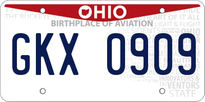 OH license plate GKX0909