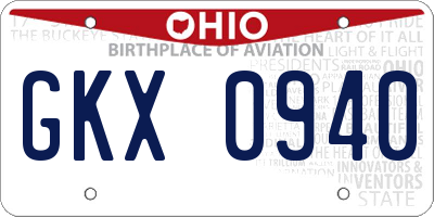 OH license plate GKX0940