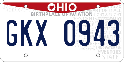 OH license plate GKX0943