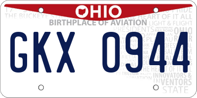 OH license plate GKX0944