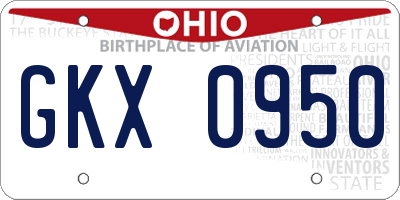 OH license plate GKX0950