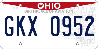 OH license plate GKX0952