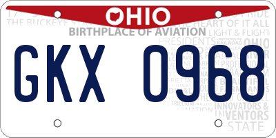OH license plate GKX0968