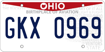 OH license plate GKX0969