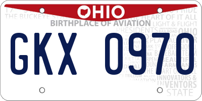 OH license plate GKX0970