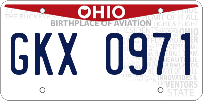 OH license plate GKX0971