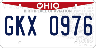 OH license plate GKX0976