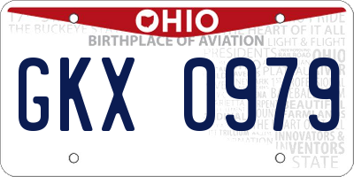 OH license plate GKX0979