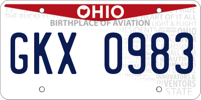 OH license plate GKX0983