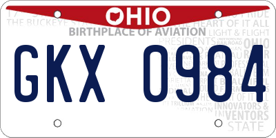 OH license plate GKX0984