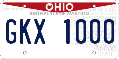 OH license plate GKX1000