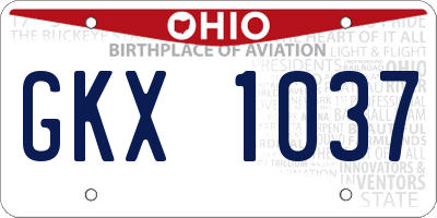 OH license plate GKX1037
