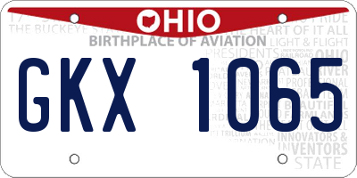 OH license plate GKX1065