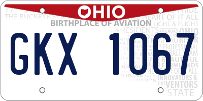 OH license plate GKX1067