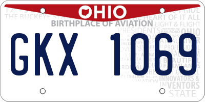 OH license plate GKX1069