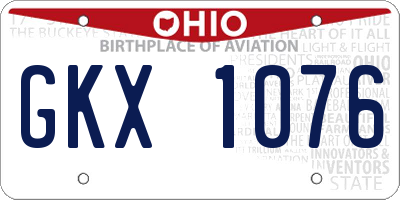 OH license plate GKX1076