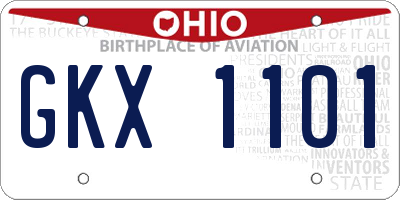 OH license plate GKX1101