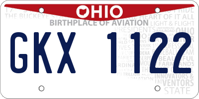 OH license plate GKX1122