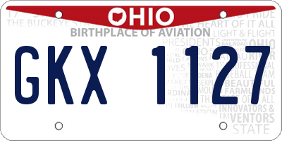 OH license plate GKX1127