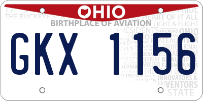 OH license plate GKX1156