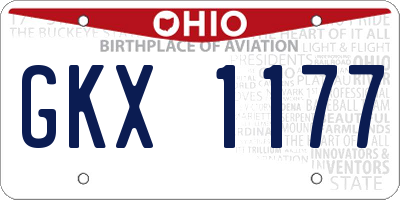 OH license plate GKX1177