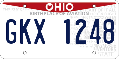 OH license plate GKX1248