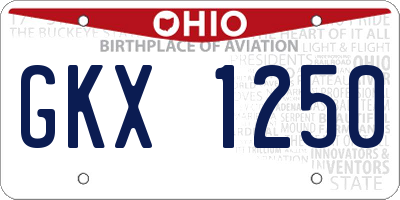 OH license plate GKX1250