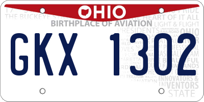 OH license plate GKX1302